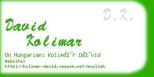 david kolimar business card